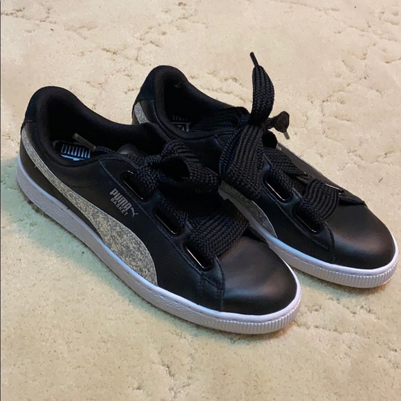 puma basket heart glitter sneakers puma basket heart glitter sneakers